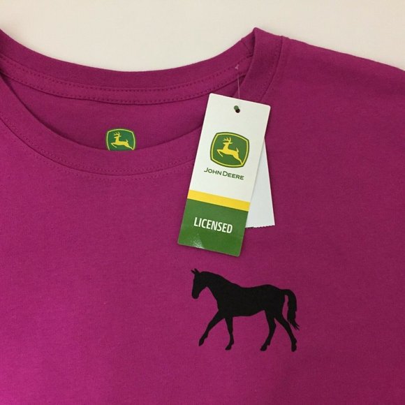 Womens JOHN DEERE If I'm Not Riding Horse Driving Tractor T-Shirt   XL XXL NWT - Picture 4 of 4